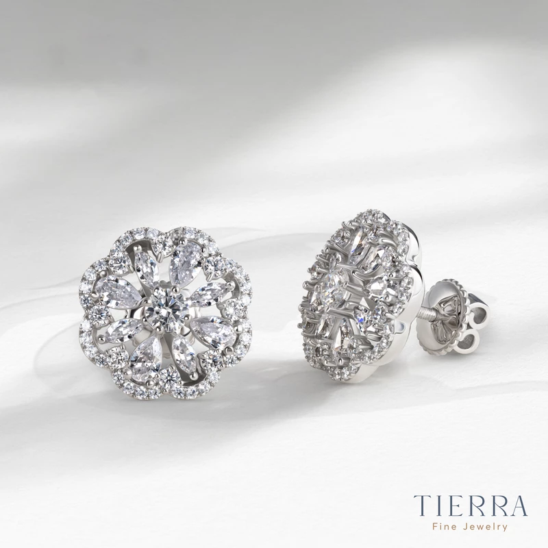 Bông tai bạch kim kim cương BTA2137